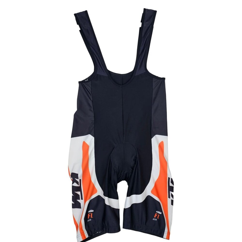 KTM Factory Line FL Gear Cycling Bib Shorts XL Black/Orange/White Mens